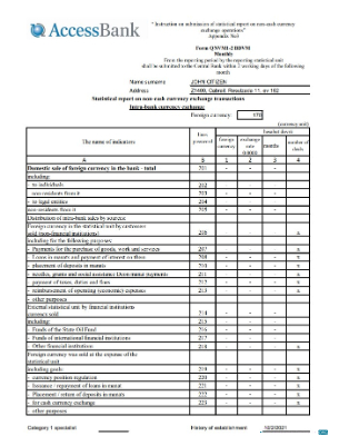 Download Azerbaijan Access bank (english) statement excel Photoshop template